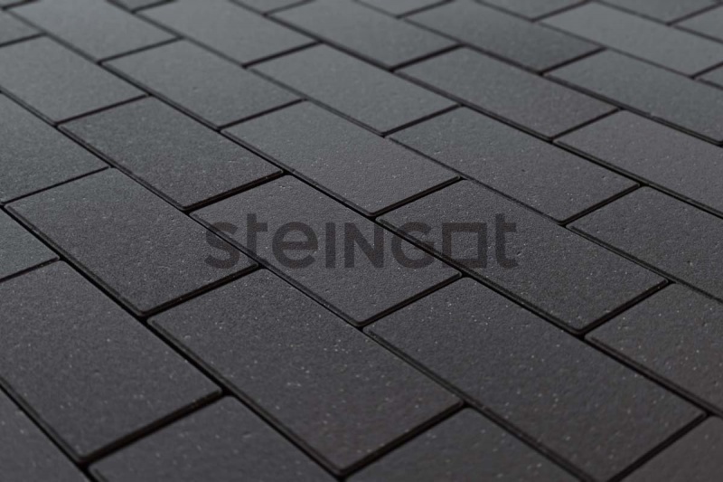Тротуарная плитка Прямоугольник 200*100*60 Черный (верхний прокрас, минифаска)