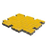 Тротуарная плитка Волна, Желтый, h=60 мм